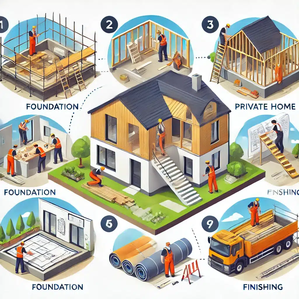 שלבים מרכזיים בתהליך הבנייה הפרטית